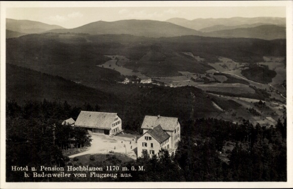 Postcard Badenweiler in the Black Forest, Hotel Pension Hochblauen, Panorama