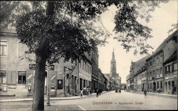 Ak Grossenhain Sachsen, Naundorfer Straße, kerk