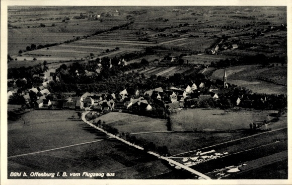Postcard Bühl in Baden Black Forest, aerial photograph