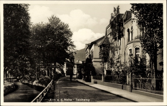 Ak Kirn an der Nahe in Rheinland Pfalz, Teichweg, Straßenpartie