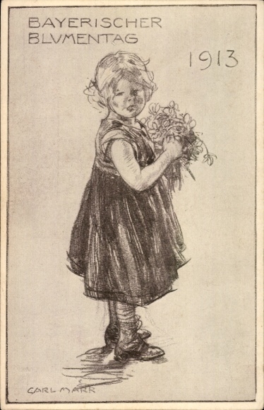 Artist Postcard Marr, K. v., Bavarian Flower Day 1913