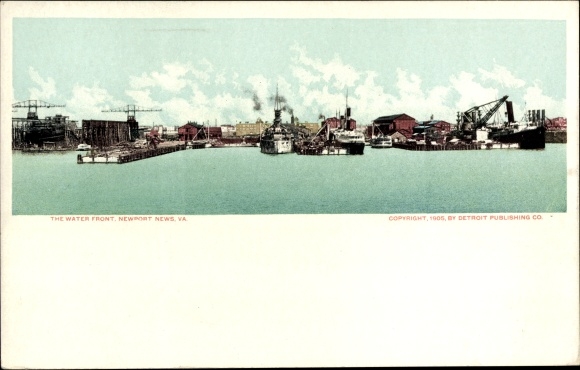 Postcard Newport News Virginia USA, waterfront