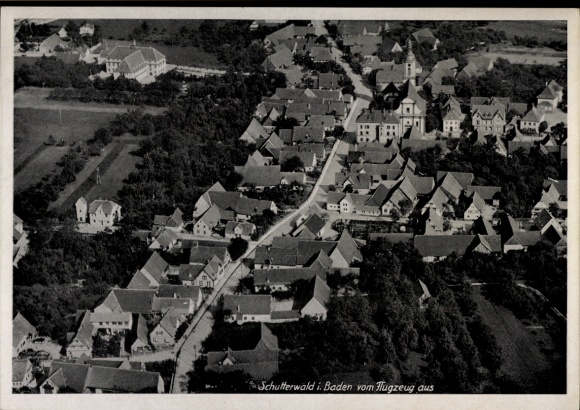 Ak Schutterwald Baden Württemberg, luchtfoto