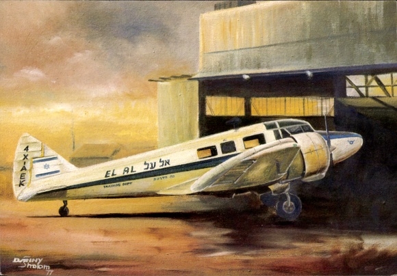 Künstler Ak Schulflugzeug für die Pilotenausbildung der El-Al, Airspeed A-S 65 Consul