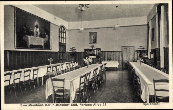 PC Berlin Marzahn Biesdorf on the Ostbahn, retreat house, Fortuna Allee 27, dining room
