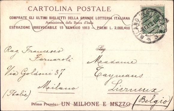 Artist Postcard Villani, R., La santa vittrice bandiera, Grande Lotteria Italiana, Banca d'Italia