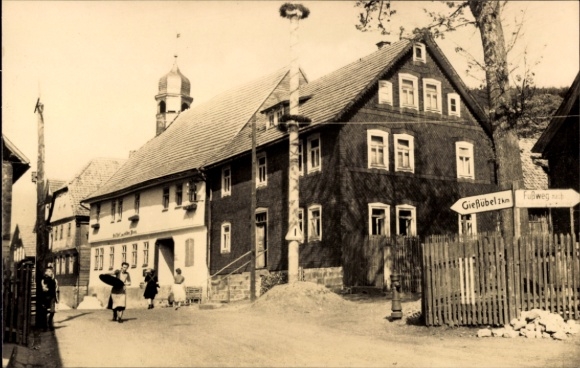 Postcard Schönnbrunn Schleusengrund in Thuringia, HO Restaurant Wilder Mann