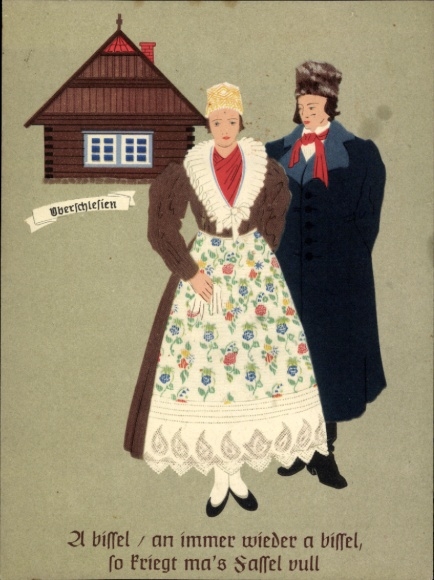 Artist Postcard Upper Silesia, A little bit, and again and again a little bit, that's how you get...