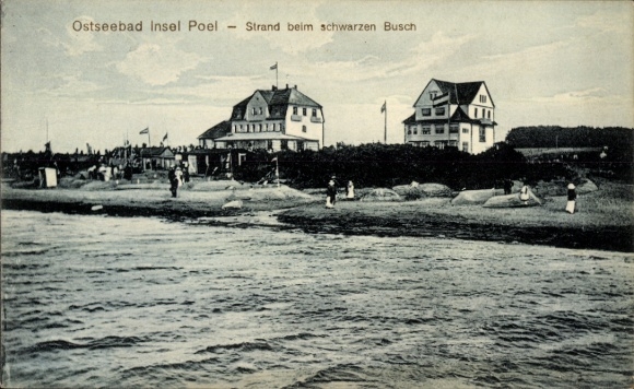 Postcard Ostseebad Insel Poel, beach at the black bush