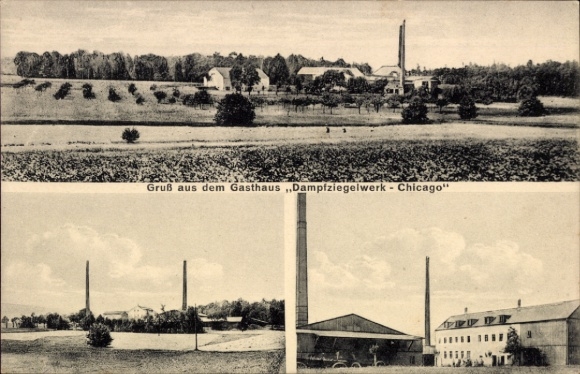 Ak Bischofswerda im Kreis Bautzen, Gasthaus Dampfziegelwerk Chicago