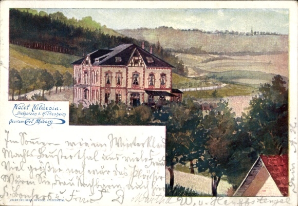 Artist Postcard Diekholzen, Hotel Hildesia, owner Carl Ahrberg