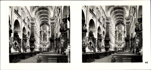 Stereofoniczny obraz przestrzenny zdjęcie Praha Praga, stare miasto, kościół Jakuba, widok na wnętrze