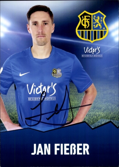 Autograph card footballer Jan Fießer, 1. FC Saarbrücken, autograph