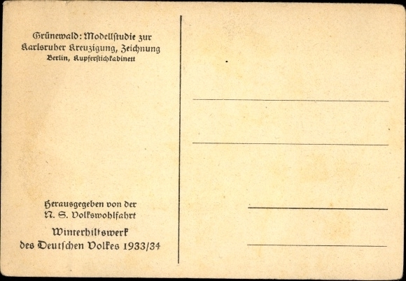 Artist PC Grünewald, model study for the Karlsruhe crucifixion, WHW 1933/34