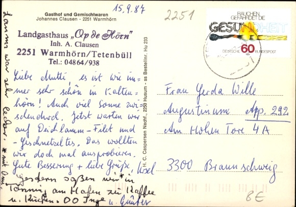 Postcard Tetenbüll in North Friesland, Warmhörn, local parts, inn interior view, pasture with cows