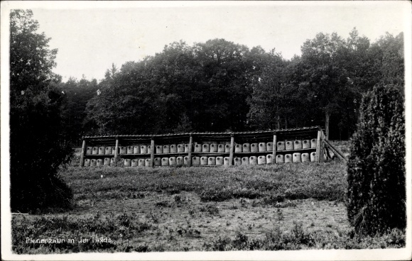 Photo Postcard Bee fence in the heath, bee houses
