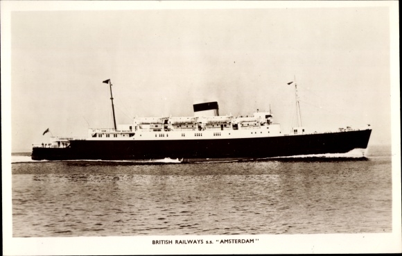 Ansichtkaart British Railways, ferry SS Amsterdam
