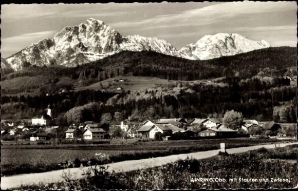 PC Ainring in Upper Bavaria, partial view with Staufen and Zwiesel