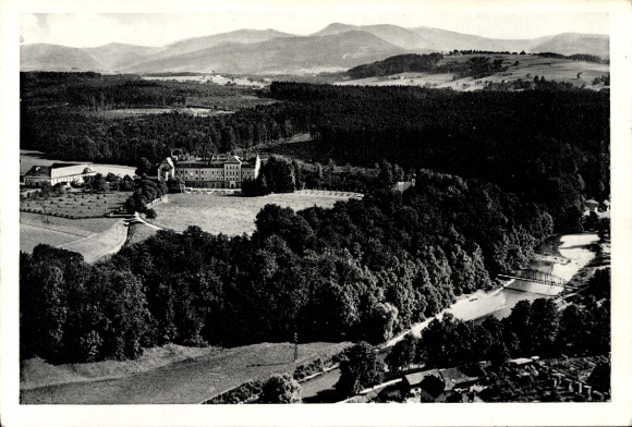 Postcard Traunstein in Upper Bavaria, aerial photograph of an institute