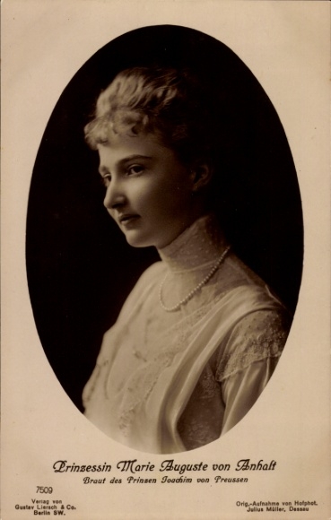 Ak Prinzessin Marie Auguste von Anhalt, Ehefrau Prinz Joachim, Liersch 7509