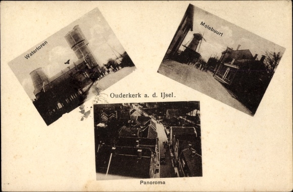 Postcard Ouderkerk aan den IJssel Südholland Niederlande, Watertoren, Molebuurt