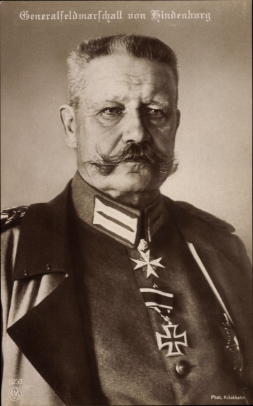 PC Field Marshal Paul von Hindenburg, Portrait, Order Pour le Merite, Young Germany Bund
