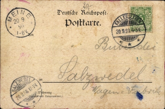 Postcard Heinrich Hoffmann von Fallersleben, poet, linguist and literary historian, flag
