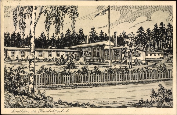 Postcard Hambühren in Lower Saxony, country home of the Humboldt School, Odlau colony