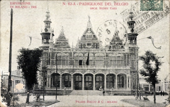 PC Milano Milan Lombardia, Esposizione 1906, Padiglione del Belgio