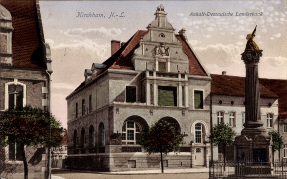Postcard Kirchhain in the Lower Lusatia, Anhalt-Dessauische Landesbank