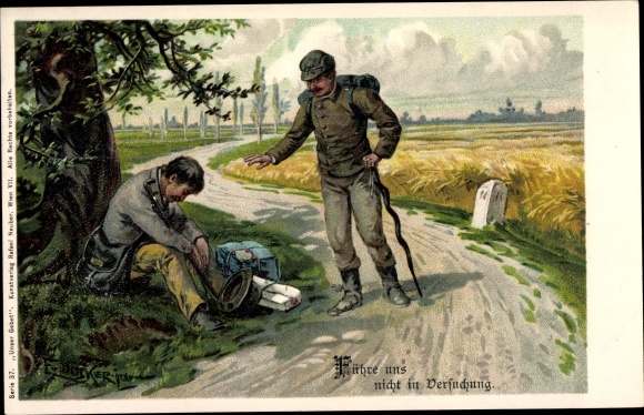 Kunstenaar Ak Döcker, E., Leid ons niet in verleiding, zwerver