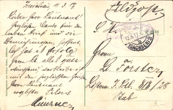 Postcard Zwickau in Saxony, city park, bridge