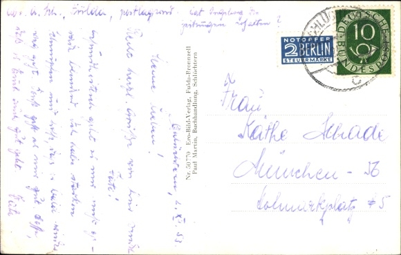 Postcard Schluechtern in Hesse, general view