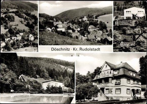 7 alte Ak Döschnitz in Thüringen, diverse Ansichten