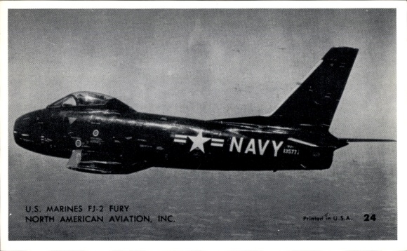 Postcard US Marines FJ-2 Fury, North American Aviation, Inc., US Navy