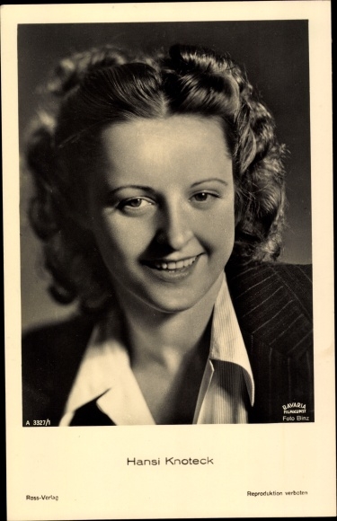 Ak Schauspielerin Hansi Knoteck, Portrait, Ross Verlag A 3327/1