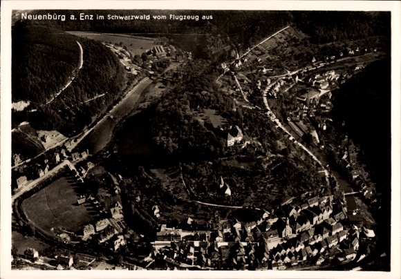 Postcard Neuenbürg an der Enz Black Forest, aerial photograph