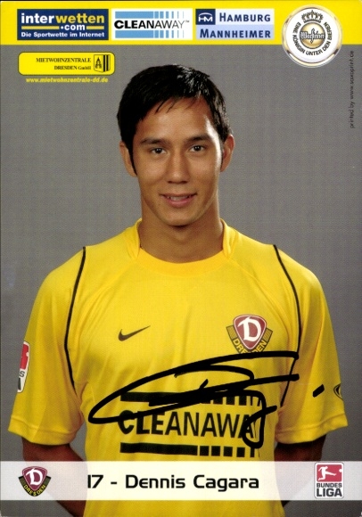 Autogrammkarte Fußballer Dennis Cagara, SG Dynamo Dresden, Autogramm