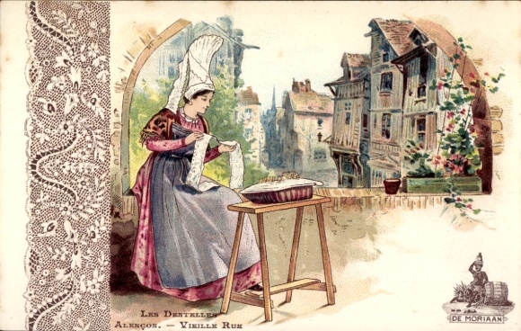 PC Alencon Orne, Les Dentelles, Vieille Rue, advertising A. Van de Biggelaar & Co.