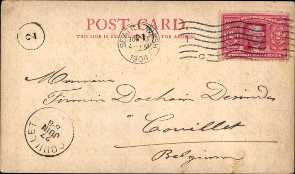 Postcard Washington USA, Lumberjack, Huge Log
