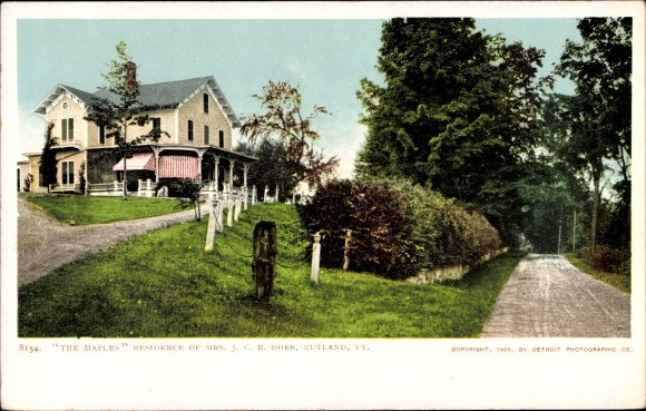 Ak Rutland Vermont USA, Maples, huis van mevrouw JCR Dorr