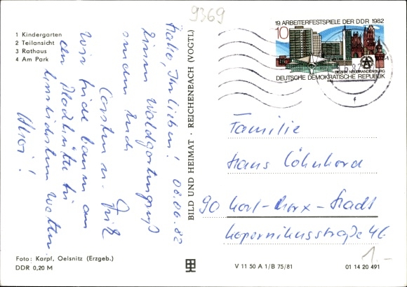 PC Witzschdorf Gornau in the Ore Mountains, kindergarten, partial view, town hall, in the park