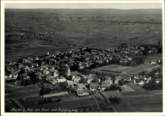 Postcard Marlen Kehl am Rhein, aerial photograph