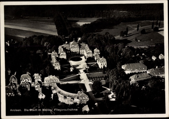 PC Bad Arolsen in Hesse, castle, town in the forest, aerial photo