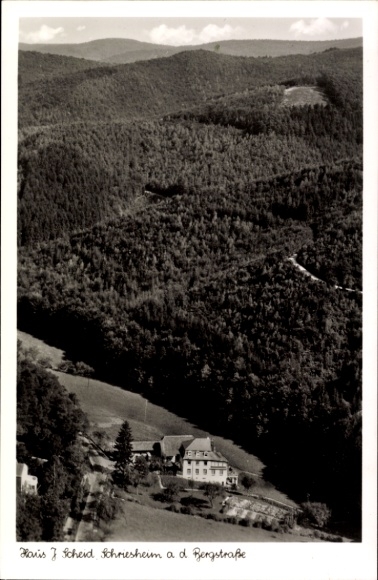 Ak Schriesheim an der Bergstraße, Haus Scheid, Fliegeraufnahme