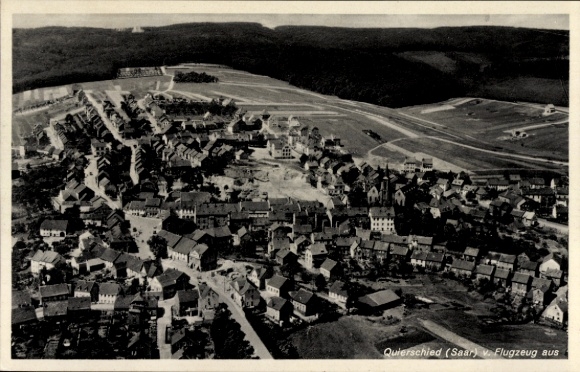 KP Quierschied w Saarze, zdjęcie lotnicze Quierschied, widok domów, krajobraz, 1941 r.