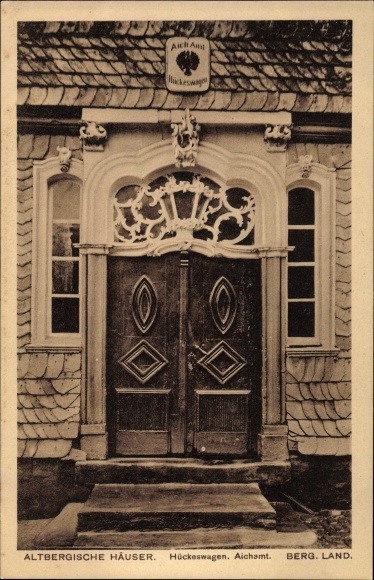 Postcard Hückeswagen in the Oberberg district, Aichamt, front door