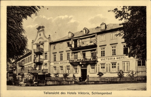 Postcard Schlangenbad im Taunus, Hotel Viktoria, owner Gustav Schmidt