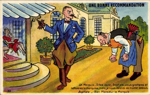 Artist Postcard A Good Recommendation, Marquis, Baptiste