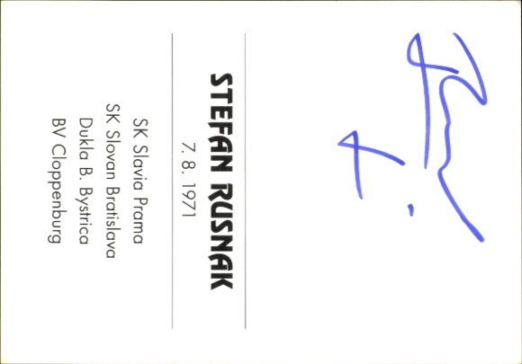 Autograph card footballer Stefan Rusnak, BV Cloppenburg, autograph
